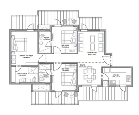 3 BHK Floor Plan
