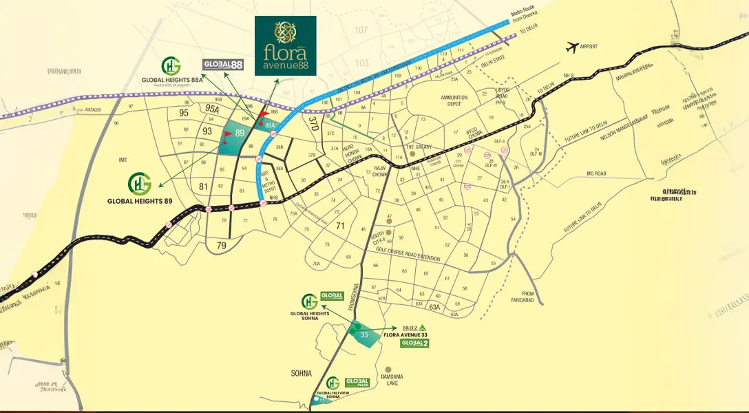 Ireo Corridors Master Plan Sector 59A Golf Course Extension Road Gurgaon