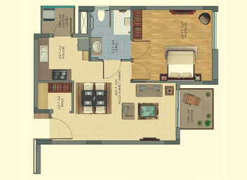First Citizen by Silverglades 1BHK + Store Floor Plan Sector 63A Gurgaon