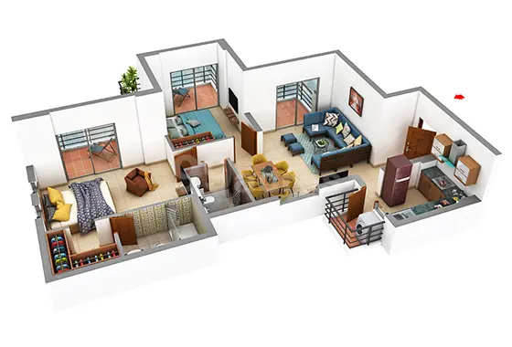 Godrej Nature Plus 3 BHK Floor Plan