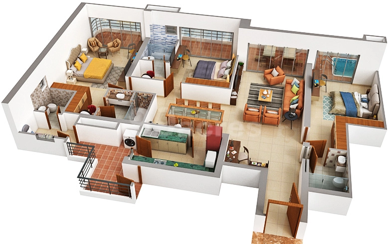 Smart World GIC Manesar 3 BHK Floor Plan