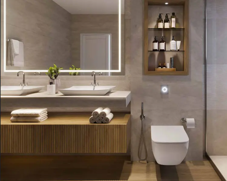 Master bedroom with balcony and wardrobe niche