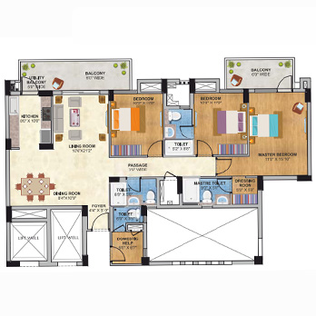 The Melia by Silverglades 4 BHK — Tower I Floor Plan Sector 63A Golf Course Extension Road Gurgaon