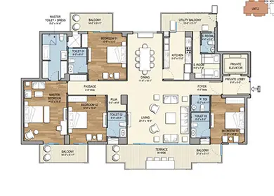 Tulip Monsella 4 BHK Floor Plan